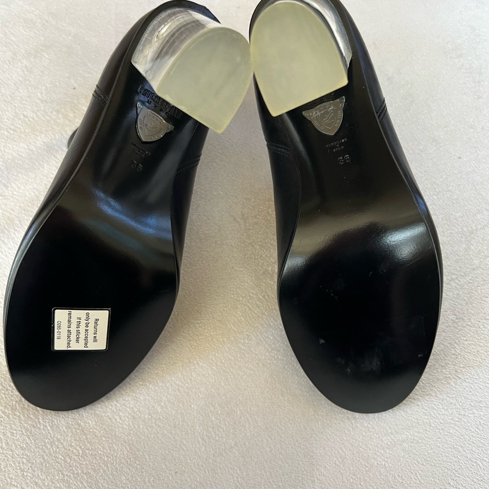 New black and clear Ritch Erani size 5.5 clear heal boots - Picture 2 of 6
